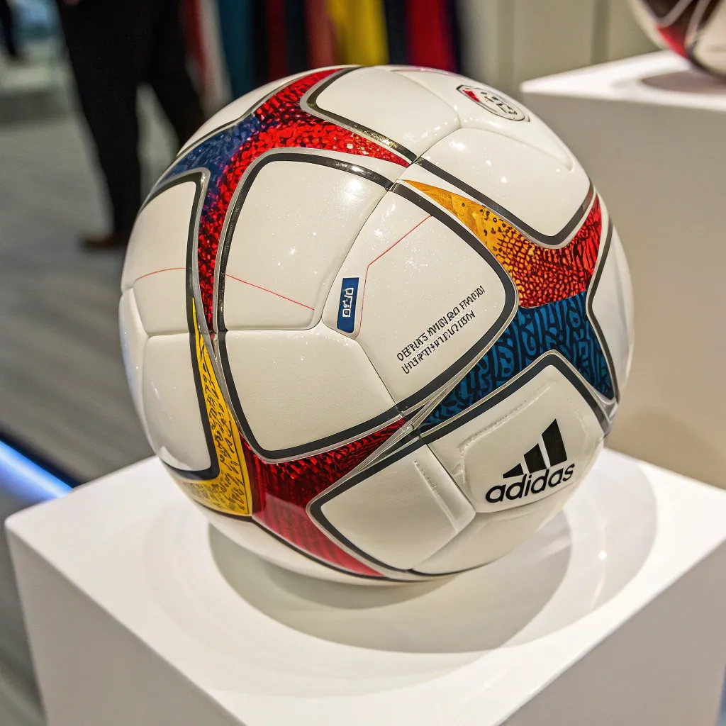 Premium soccer ball on display