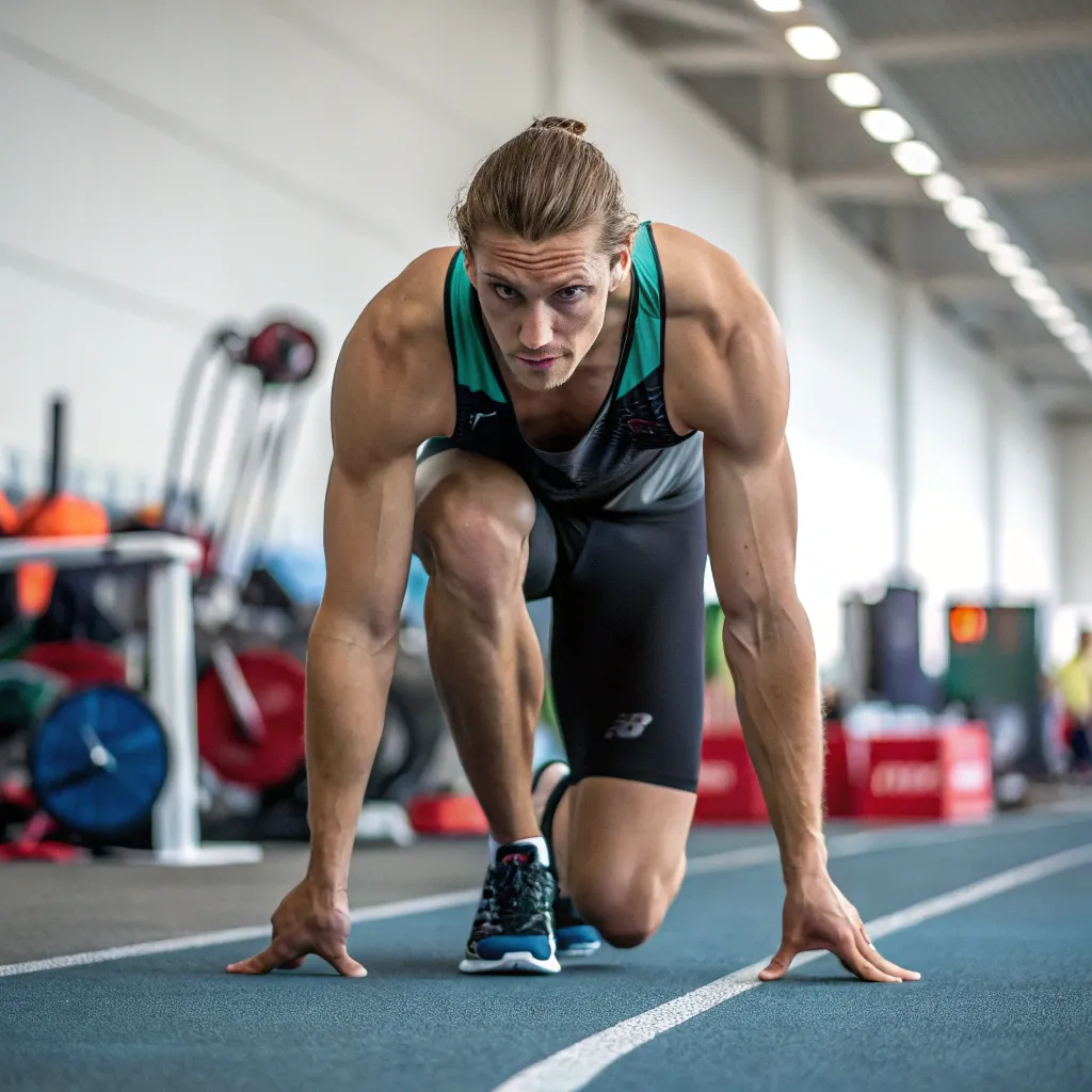 Athlete preparing for a competition